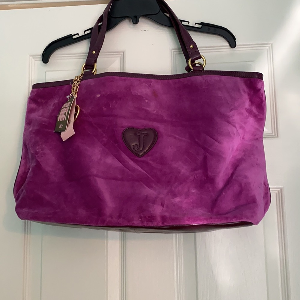 Vintage juicy couture tote bag handbag lap top bag large New with defects purple - Picture 2 of 9